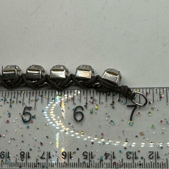 American Eagle large sparkling rhinestone woven bracelet 7” boho mob wife - Picture 7 of 13